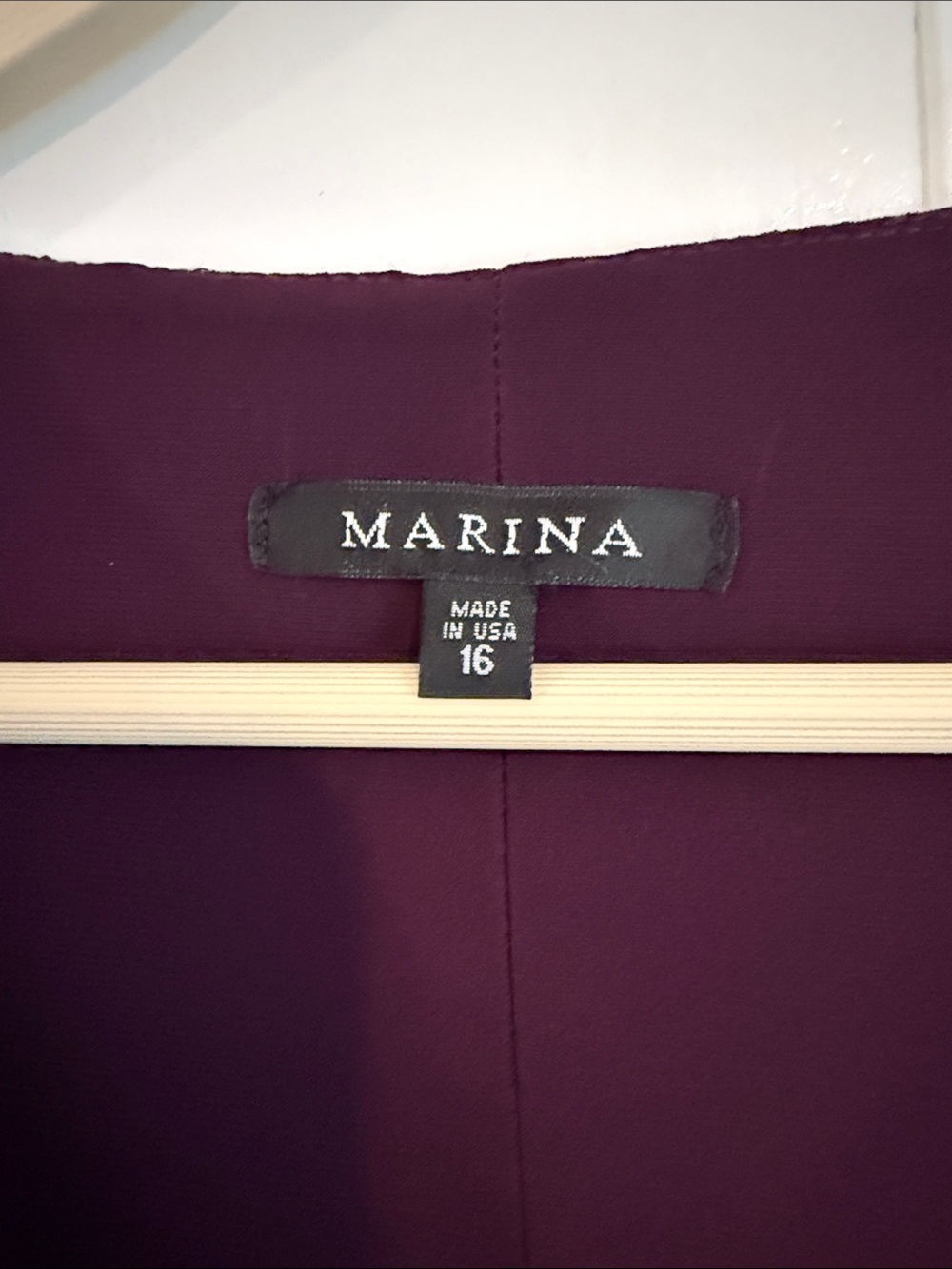 MARINA Deep Plum Long Sleeve Wrap Maxi Dress size 16 nwot - Picture 2 of 6